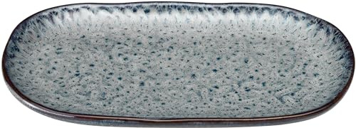 Leonardo Matera 022844 Petit plat de service en céramique – Assiette carrée pour présenter apéro, collations, fromage, etc. – 22 x 12 cm – Passe au micro-ondes et au lave-vaisselle – Anthracite