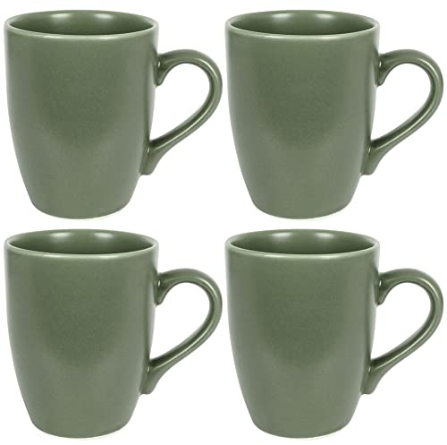 orion group Keramikbecher mit Henkel Becher Teebecher Kaffee Keramik grün ALFA Becherset 350 ml 4er Set 4-tlg