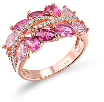 Santuzza 925 Sterling Silver Twist Ring Cubic Zirconia Rings for Women