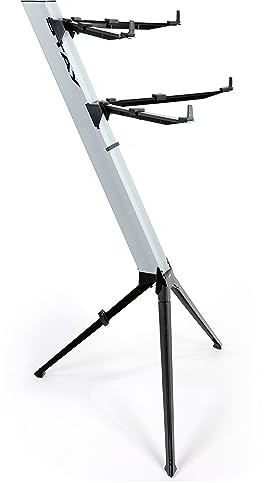 STAY Intruder Keyboardständer 130 cm 2 Auflagen Silber | Aluminium-Druckguss, sehr leicht, schnelle Montage, bis 69,8 kg, mobiler Einsatz