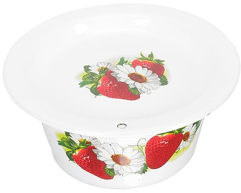 BESTonZON Enamel Basin Lard Bowl Vintage Style Enamel Bowl for Kitchen Use and Filling Mixing for Household Serving Dishes Lids