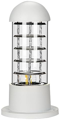 Mengjay Modern Sockelleuchte Außen,IP23 Wasserdichte Gartenleuchte Wegeleuchten,E27 Außen Pollerleuchte Außenleuchte aus Aluminium,Terrasse Hof Garten Villa Außenlampe (C)