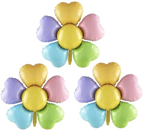DIWULI XXL Blumen Ballon-Set 3 Stück - Bunte Flower Party