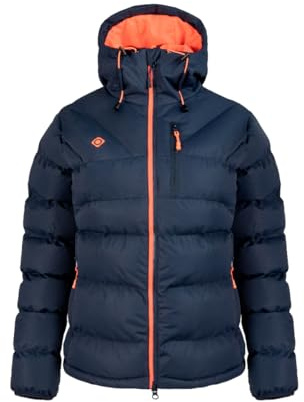 Izas Ampriu W Chaqueta de Mujer para Invierno con Membrana Resistente al Viento y Lluvia. Abrigo Acolchado de Fibras con Cremallera, Capucha y Bolsillos. Anorak Transpirable para Frío y Nieve. Negro