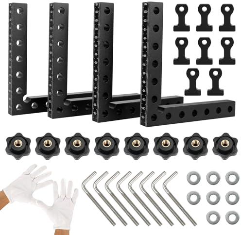 90 Grad Winkel-Klemme, 90° L-Type Eckklemme 14 cm x 14 cm Positionierwinkel, Aluminiumlegierung, Winkelklemmen Eckspannwinkel für Holzarbeitung, Heimwerken, Handwerk