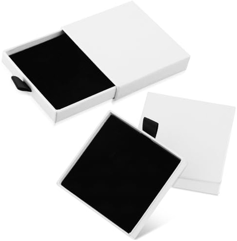 Yolev 2 Stück Schmuck Geschenkbox Klein Armband Geschenkbox Pappe | Kleine Schmuckschatulle Quadratisch Schmuckverpackungen Halskette Ohrringe Armband Kraftpapier Schmuck Aufbewahrungsbox
