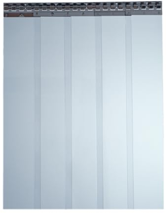 PVC Streifenvorhang 2x200mm Kühlhausvorhang-Transparent, Lamellenvorhang mit Schallschutz bis zu 30db, umweltfreundlicher Stallvorhang, PVC Vorhang (Vorhanghöhe (m): 2,50 m, Vorhangbreite (m): 1,20 m)