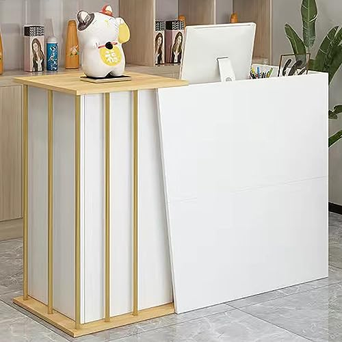 FUYAO Rezeption Schreibtisch Theke Schreibtisch für Kasse & Einzelhandel, multifunktionale moderne Transaktion Theke, stehender Fronttisch für Büro, zeitgenössischer Empfangsschreibtisch