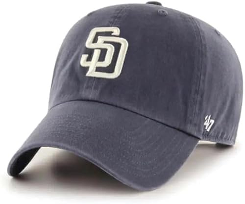 47 MLB Baseballkappe, Vintage-Stil, Marineblau, Primär-Logo, zum Aufräumen, verstellbar, Einheitsgröße für Erwachsene, San Diego Padres Vintage Navy, Einheitsgr��e