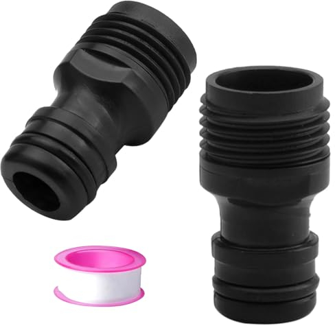2 Pack 1/2 BSP Male Tap Connector for Threaded Faucet, Quick Garden Hose Adapter