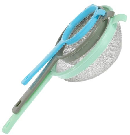 OUNONA 1 Set 3pcs Handheld Powder Sifter Flour Sieve Mesh Strainer Icing Sugar Sprinkler Cake Sifter Fine Mesh Kitchen Gadget Stainless Steel PP Random Color
