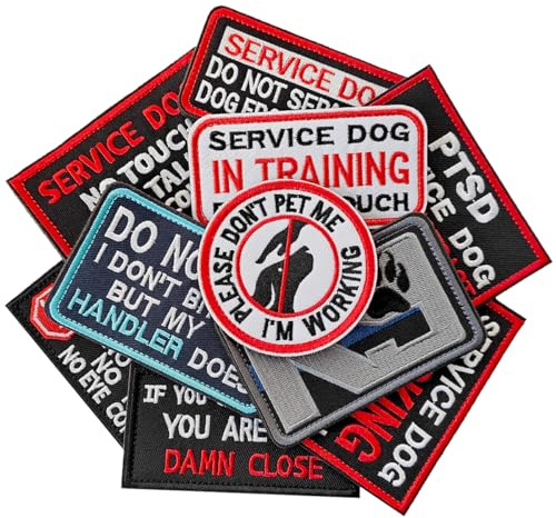 ZESION Hundeaufnäher, taktische Weste, abnehmbar, bestickt, Klettverschluss, für Hundeweste, Geschirr, Halsband, Stil 1, 10 Stück
