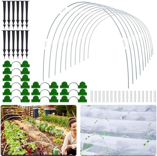 Túnel para plantas, arcos, neumáticos de invernadero, túnel de lámina para bancal alto, túnel de plantación, arcos, túnel de plantación, túnel de invernadero, red de protección contra insectos, y