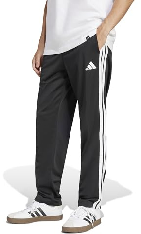 adidas Men's 3 STRIIPES Tricot Open Hem Trackpants, Black, XXL