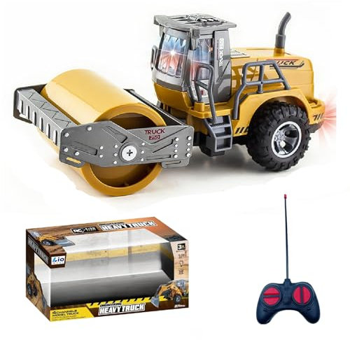 LioMaxi 1:32 ferngesteuertes Baustellenfahrzeug, mit blinkenden Lichtern, voll funktionsfähige Fernbedienung, Bagger-Traktor, Spielzeug für Kinder, für Geschenke für Kinder (Rullo)