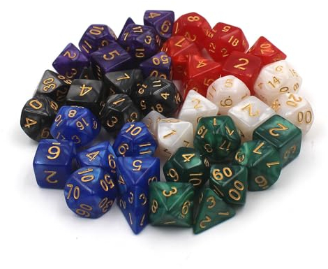 2 Sätze Dice Polyedrisches Würfel Set Pen and Paper Würfel 7-teiliges Würfelset Rollenspielkarte Tischspiele Kompatibel mit Dungeons and Dragons und weitere RPG Rollenspiel Würfel mit 2 Würfelbeuteln