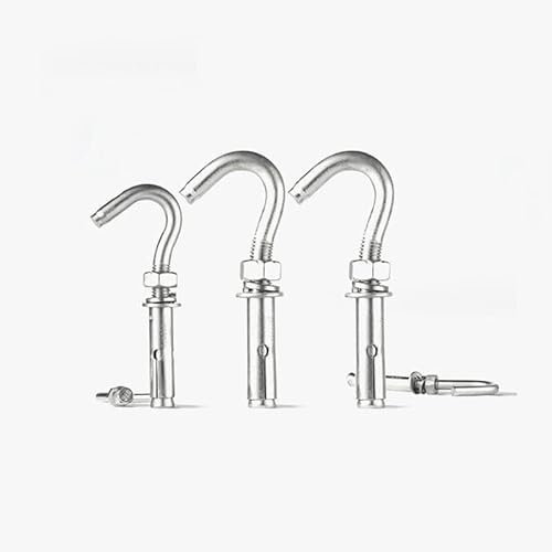 2 STK, Mauerwerksschrauben for Ziegelwände, Dehnschraubenhaken M6, M8, M10, M12, Ösenbolzen aus Edelstahl 304, offener Ankerhaken for Aufhängen von Deckenventilatoren(Size:M8)