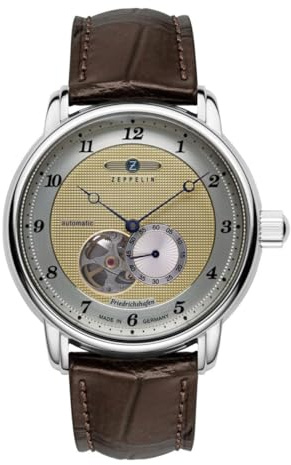 Zeppelin Herrenuhr mit Lederband Serie Friedrichshafen Automatik Open Heart 8566-5