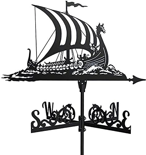 XINYUNFEI Wetterhahn Metall für Garten Metall Weathervane Mit Schlachtschiff Ornament, Wetter Vane Segelboot Schiff Weathercock Windrichtung for Hausgarten