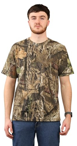 AAIF RETAILS®Men's Jungle Print T-Shirt Shorts Sleeve Top Crewneck Pullover Casual Wear Camouflage CAMO Big Size Hunting Polyester Tee -Medium