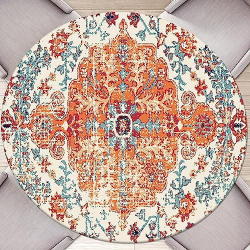 Butaluk Round Fitted Tablecloth with Elastic Round Outdoor Tablecloths Fitted Table Covers for Tables Waterproof Reusable Vinyl Tablecloth for Indoor and Outdoor (44-48in)
