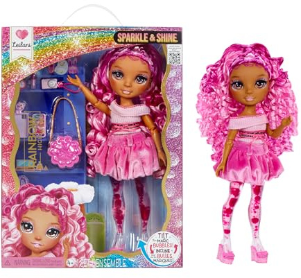 Rainbow High Sparkle & Shine Doll - Leilani - 28 cm Modepuppe mit Pinkfarbenem Haar und Magischen Zauberblasen in den Beinen, Farbe, zum Stylen + Spielen, Sammlerstück, Für Kinder von 4 bis 12 Jahren