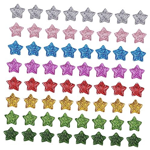 Uonlytech 60stücke Flat Back Stern Perlen Resin Bunte Bastelmaterialien Für Kreative Projekte Für Scrapbooking Home Decor Und Kunsthandwerk