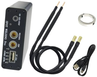 MERIGLARE Soldador por puntos portátil, máquina soldadora por puntos de batería, herramienta Manual profesional multiusos, dispositivo ajustable de Metal de 5, Negro