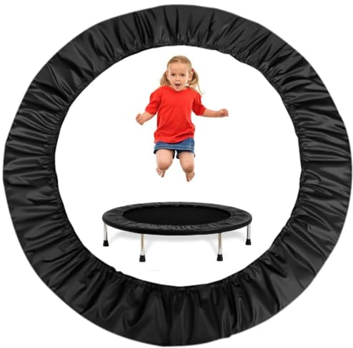 Funda negra para cama elástica, protector de borde redondo, repuesto para camas elásticas pequeñas, tela Oxford 600D, cubierta impermeable para parques infantiles en casa