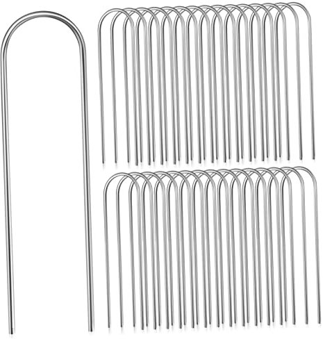 MINAOLULUS 100pièces Piquets De Sol Robustes Forme u Agrafes pour Clôture Grillagée Membrane De Contrôle Filet De Jardin Facile à Installer