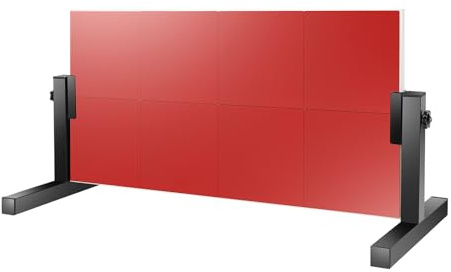 Tischtennis Return Board 360° verstellbar, Kompaktes Rückprallbrett für Training, Mit Standfuß für Tischtennisplatten, Rot Schwarz