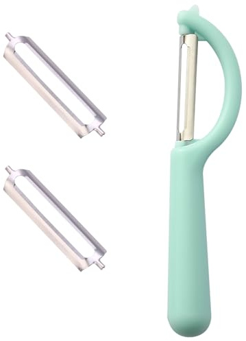 Sparschäler Für Tupper Mit 2 Ersatzklingen,Kartoffelschäler Spargelschäler Klingen,FüR Tupperware Schäler,Leicht Reinigung,KarottenschäLer,GurkenschäLer(blue)