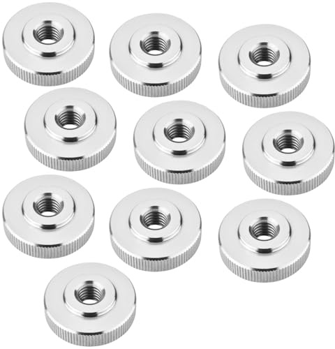 SOTECH 10er Set Rändelmutter M10 Edelstahl V2A (SS304) flache Form DIN 467 | metrische Griffmutter mit gerändelten Seitenflächen
