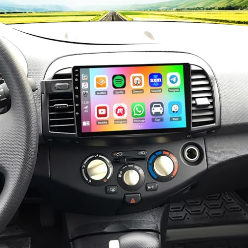 Android 14 Car Stereo for Nissan Micra 2002-2009 with CarPlay Wireless Android Auto Head Unit 2 Din Car Radio 10.1 HD Touch Screen GPS Sat Nav WiFi FM RDS Bluetooth SWC Mirror Link Backup Camera