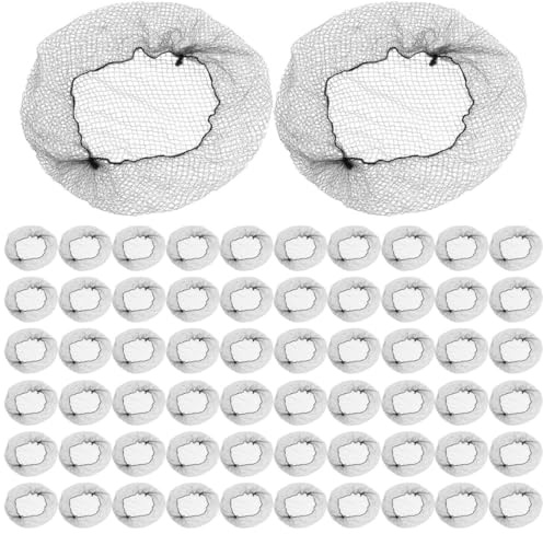 PAMINGONO 100 Piezas de Redes Invisibles para Moños de Cabello, Malla Elástica Negra Resistente y Transparente para Bodas y Cocina, 20 Pulgadas