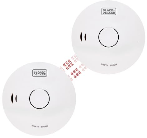 BLACK+DECKER - CONNECTED Smoke Alarm Bundle 2-Pack | Wireless Interlinked 10-Year Lithium Smoke Alarm. Easy Install Optical Detector with Test/Silence Button, White