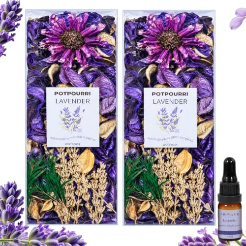 SCENTORINI Natural Lavender Potpourri 2 x 120g with 10ml Fragrance Oil