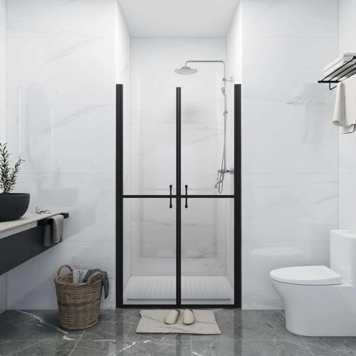 Ordellia Porte de douche en verre ESG transparent ajustable 73-76 cm largeur, panneau pivotant élégant pour cabine baignoire, installation facile, profilé anticalcaire, salle de bain moderne