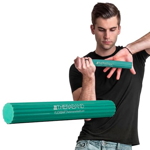 Thera-Band Flexbar Hand Exerciser - Tennis Elbow Relief Bar, Green, Medium (Packaging May Vary)