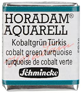 Schmincke – HORADAM® AQUARELL - feinste Künstler-Aquarellfarben, 510 Kobaltgrün türkis, 14 510 044, 1/2 Näpfchen