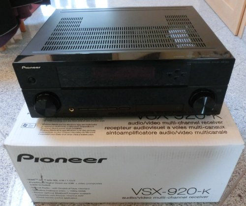 Pioneer VSX-920-K - Receptor AV (7.1, 24-bit/192kHz, 5-100000 Hz, 6 Ohmio, 100 Db, 3.5 mm) Negro