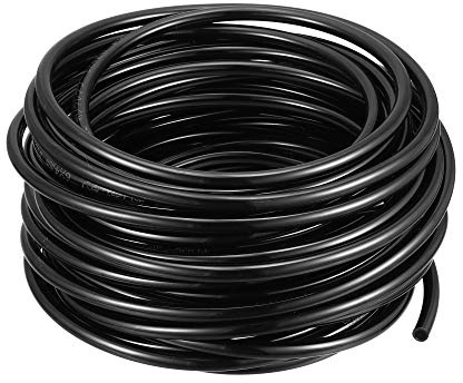 sourcing map Tubes Pneumatiques à Air 6mm OD x 4mm ID 12m(39.4Pieds) PU Polyurethane Air Compresseur Tuyau Tube Noir