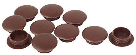 Sourcingmap Plastic Press On Cap Screw Cover 10pcs Brown for 16mm Dia Hole