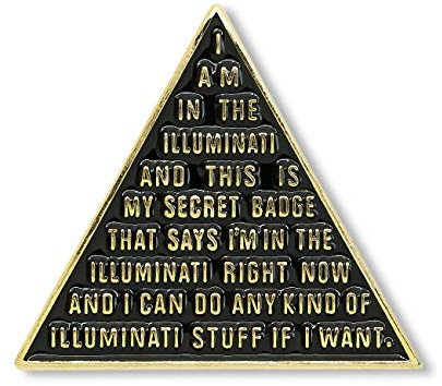 The Masonic Exchange Illuminati Pyramid Lapel Pin - [Black & Gold][1'' Tall]