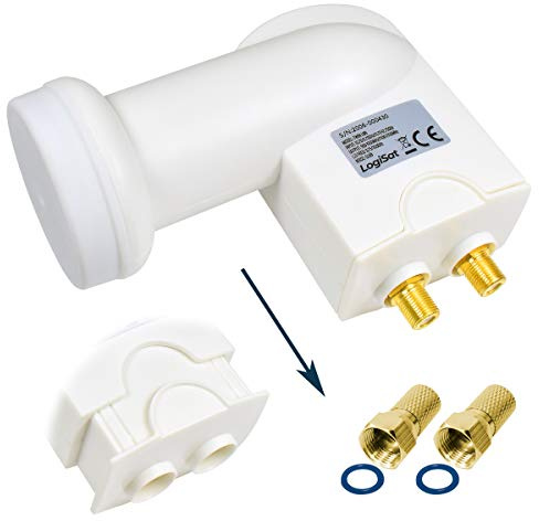 LogiSat Twin LNB 0.1 dB digital ► 2 users / TV / receiver direct connection universal full HD HDTV TV 3D 4K Sat UHD PRO LINE + contacts gold-plated + weather protection