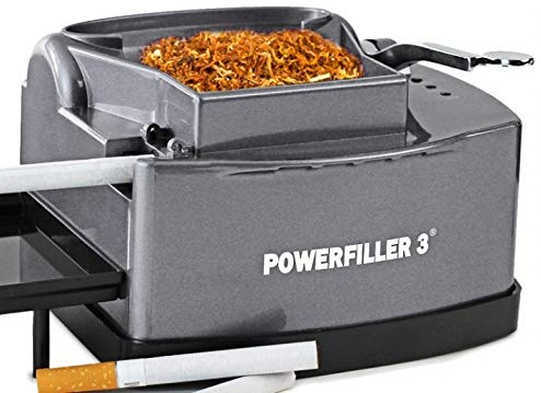 Powerfiller 3 avec Entonnoir XXL | Tubeuse électrique | Machine à Tuber Cigarettes avec Entonnoir | Machine électrique Automatique à Cigarettes Haut de Gamme (Plusieurs Couleurs : Titane)
