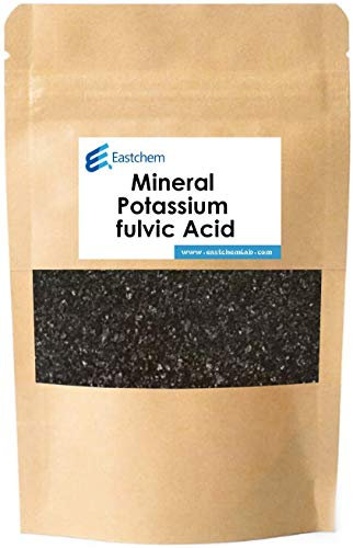 Eastchemlab® Mineral potassium fulvic acid, organic high natural active potassium fulvic acid, derived from humus, containing 65% humic acid and 55% fulvic acid, 12% K (500g/17.63oz)