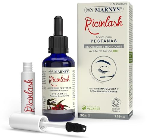 Olio Di Ricino Bio Per Ciglia - Ricinlash - Volume per ciglia e sopracciglia - Ingredienti 100% Naturali - 50ml