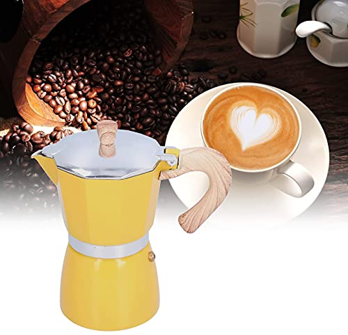 300ml Espresso Stovetop Maker, Classic Moka Pot Italian Coffee Maker for Gas Stove 10oz/6 Cup (yellow)