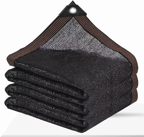 Tasso di ombreggiatura da giardino con occhielli, per esterni, protezione solare, per gazebo, terrazza, piante, serra, pollaio, nero, 90% tasso di ombreggiatura (2,3 x 4,6 m)